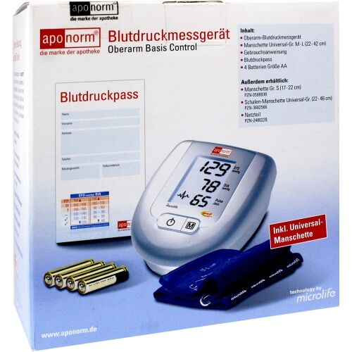 aponorm Blutdruckmessgerät Basis Control Oberarm