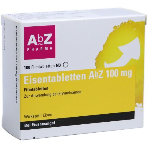 Eisentabletten AbZ 100 mg Filmtabletten