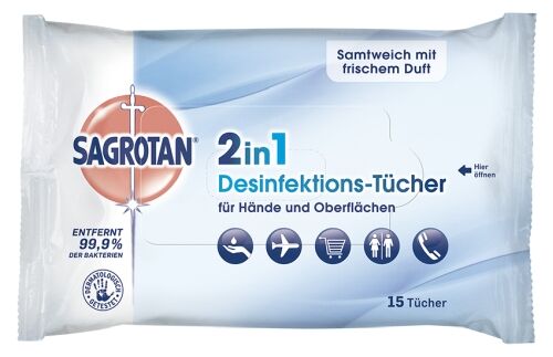 SAGROTAN 2in1 Desinfektions-Tücher