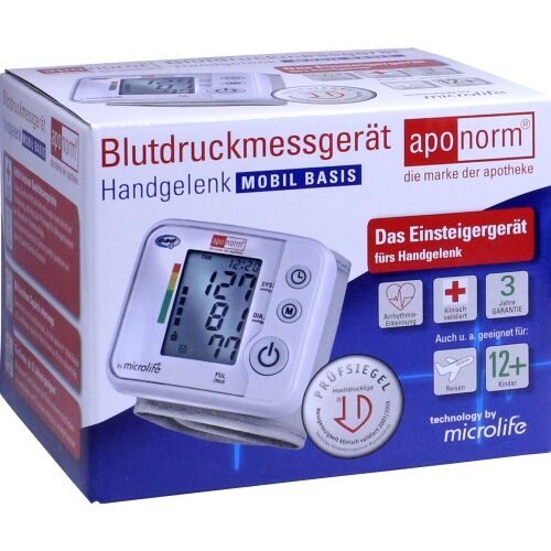 Aponorm Blutdruck Messgerät Mobil Basis Handgelenk