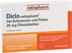 Diclo-ratiopharm bei Schmerzen und Fieber 25 mg