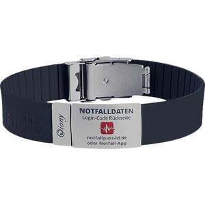 Notfall-ID Notfallarmband Silikon schwarz