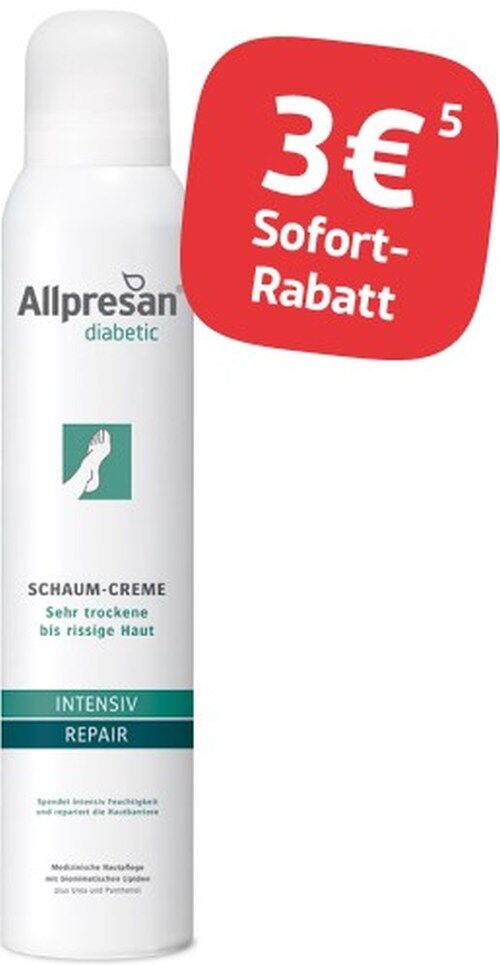 Allpresan diabetic Schaum-Creme INTENSIV + REPAIR mit Urea 200 ml