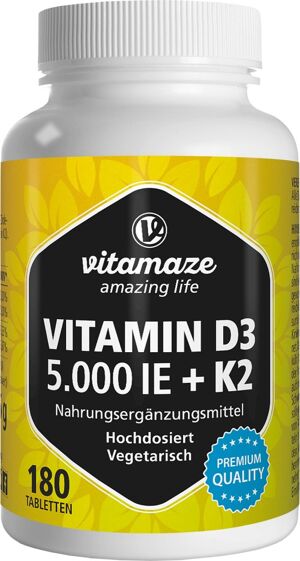 Vitamin D3 K2 5000IE/100ug hochdosiert