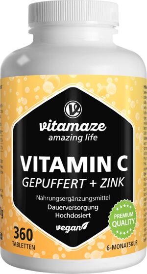 Vitamin C gepuffert 1000 mg hochdosiert + Zink