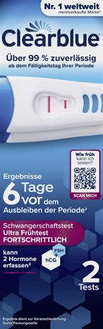 Clearblue Schwangerschaftst. 6 Tage vor 2 Hormone