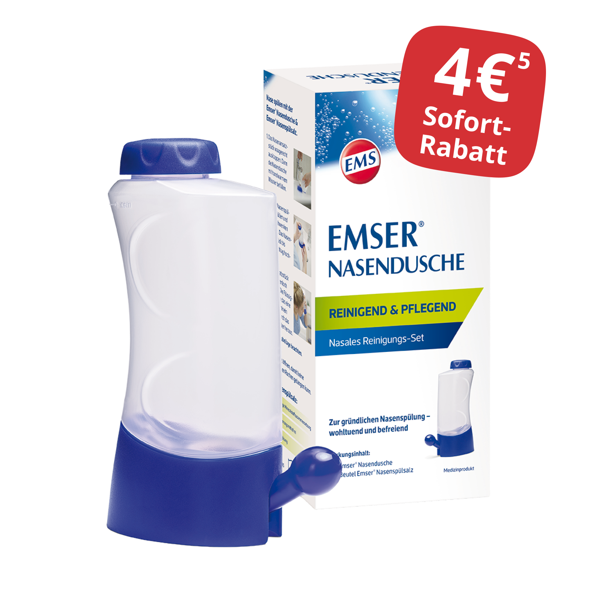 Jetzt 4€ Sofort-Rabatt auf die EMSER® Nasendusche